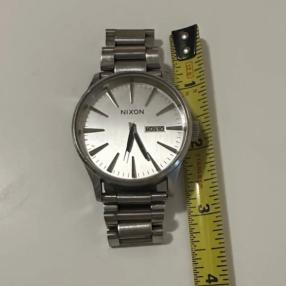 Nixon Never Be Late Sentry Watch with Stainless Steel Band - Picture 6 of 6